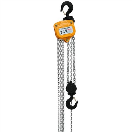Bison Lifting Equipment 3 Ton Manual Chain Hoist, 10 Ft, Galv. Chain CH30-10-G